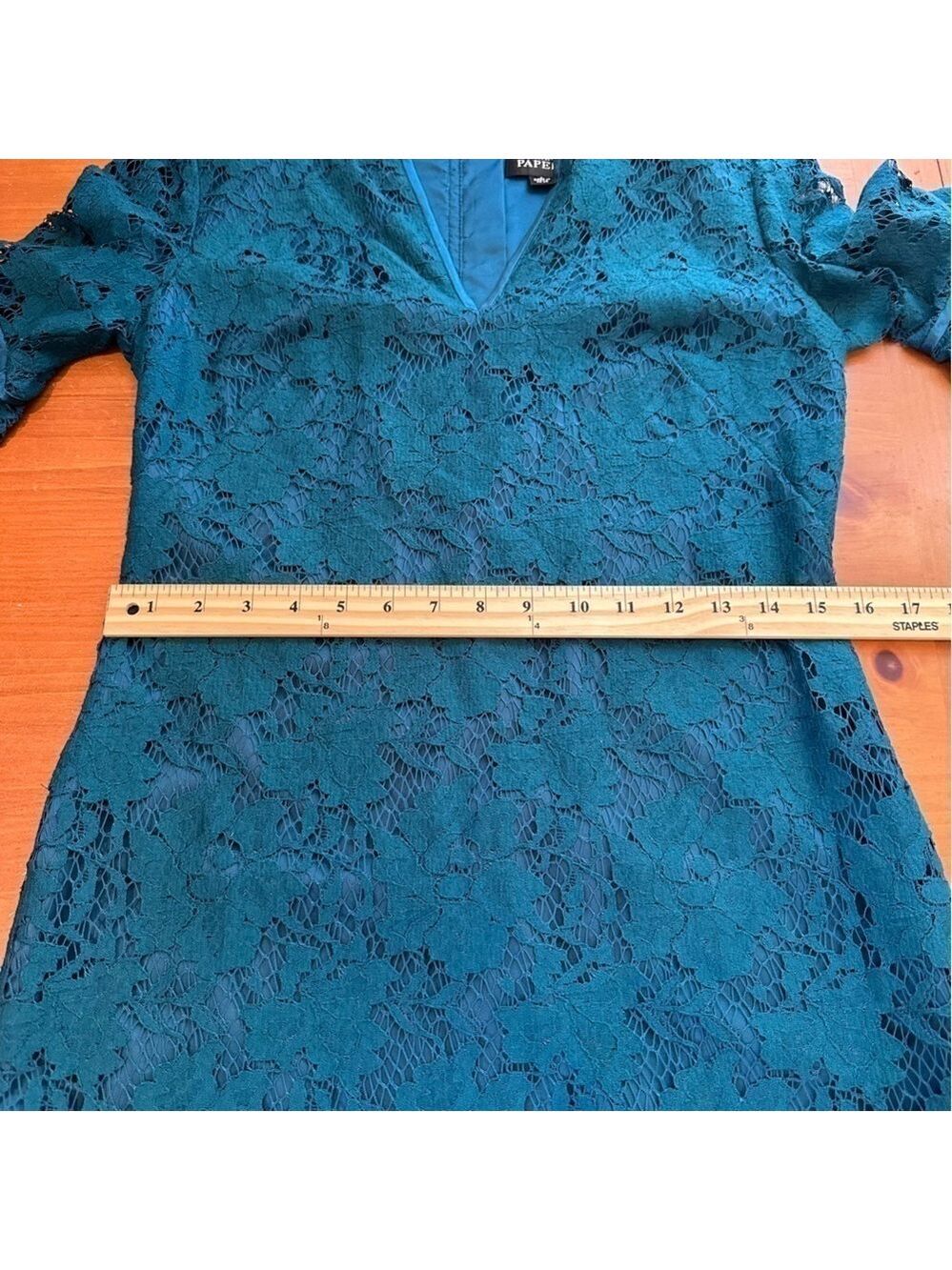 Adrianna Papell Blue Lace Dress Size 4 - Picture 4 of 8
